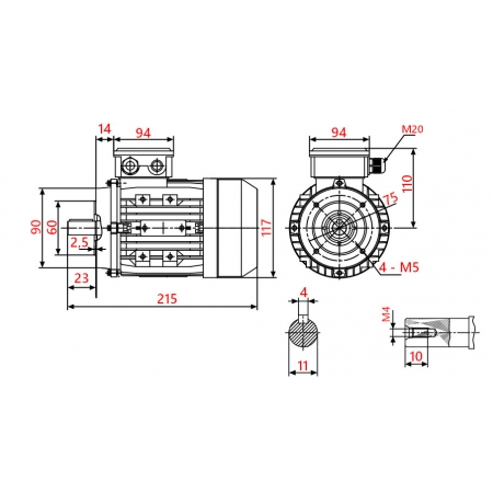 SILNIK ELEKTRYCZNY 0,25kW 400V 1340obr 3FAZOWY